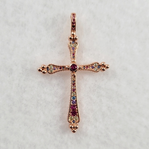 Rose Gold Cross Pendant - Picture 3 of 8